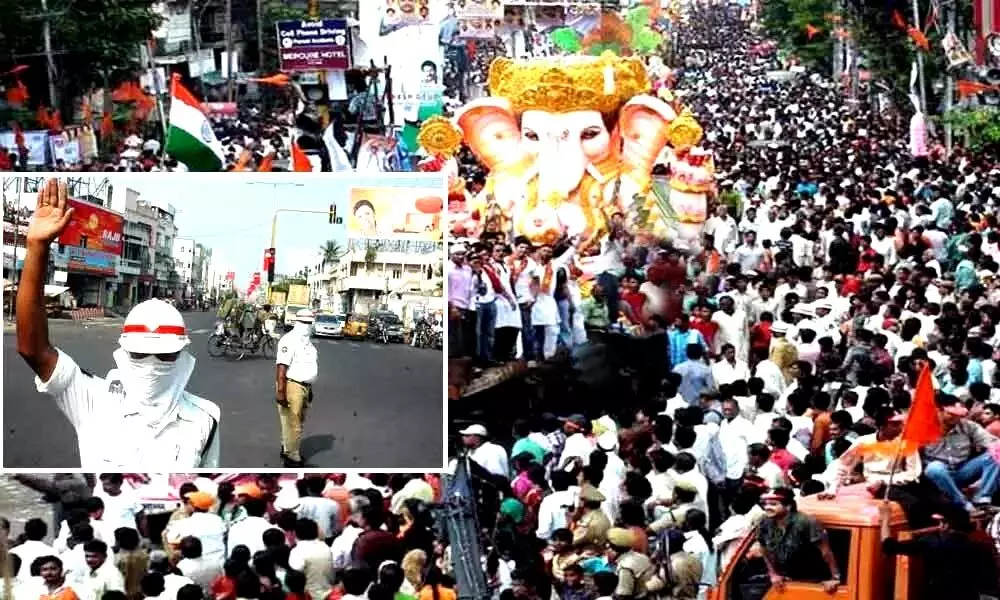 Ganesh Nimarjan: Traffic curbs in Hyderabad tomorrow