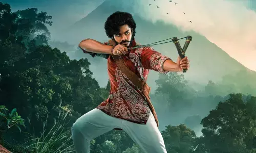 The motion first look poster of Prashant Varmas Hanu-Man is out!