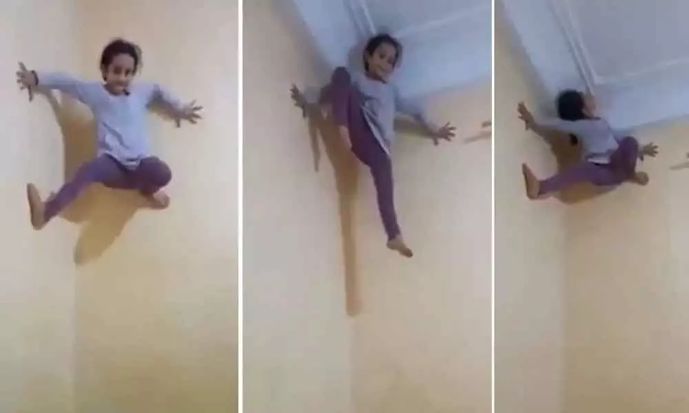 Watch The Trending Video Of A Young Girl Climbing The Walls