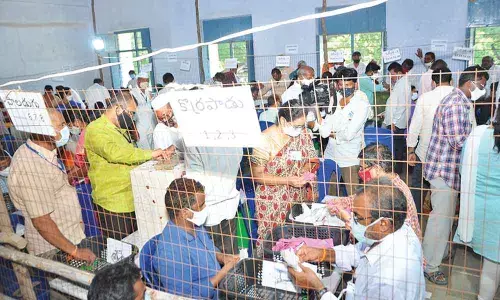 ZPTC, MPTC votes counting at AL B Ed College in Guntur on Sunday