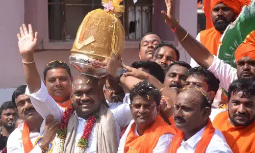 Marri Shashak Reddy along with Kadapa MLC Ramesh Yadav wins the Balapur Laddu auction for Rs 18.9 lakh on Sunday