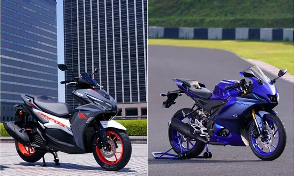 The price of new YZF R15M is around Rs 1.77 lakh and the price of Aerox 155 Maxi scooter is around Rs.1.29 lakh.