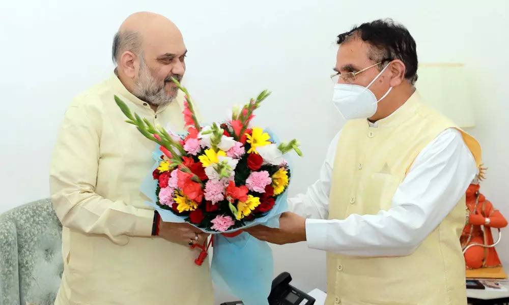 Minister Amit Shah and Minister Suresh Bhardwaj