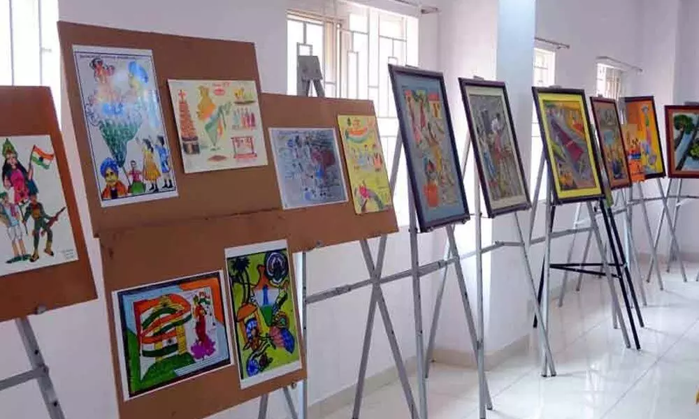 Art gallery at Balotsavam Bhavan in Vijayawada