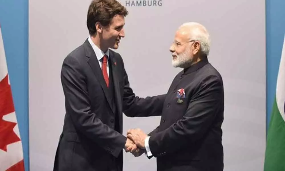 Narendra Modi with Justin Trudeau (File Pic)