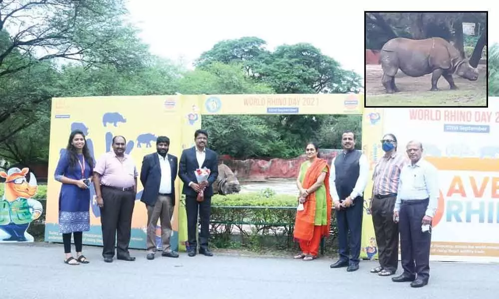 World Rhino Day celebrated at Nehru zoo