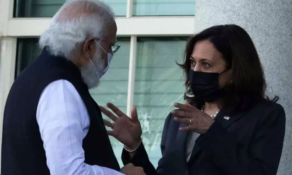 US Vice President Kamala Harris, during her maiden meeting with Prime Minister Narendra Modi