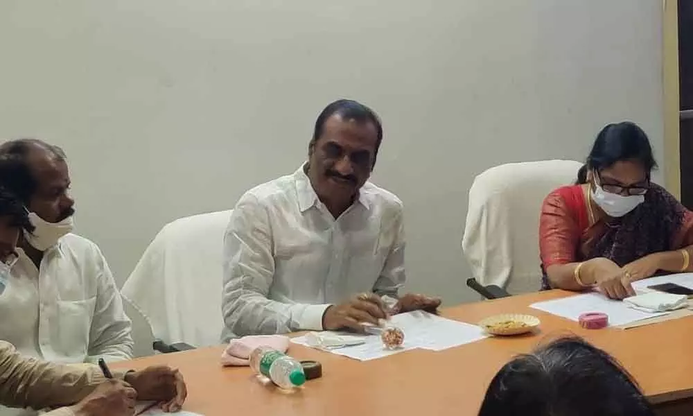 MLA Vanama Venkateswara Rao addressing the media at his camp office in Kothagudem on Friday