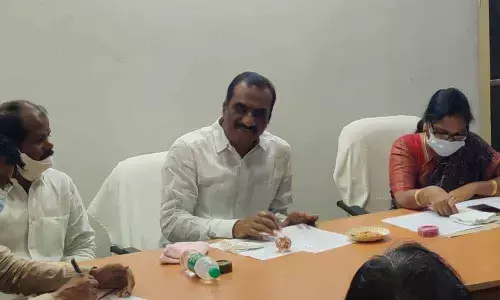 MLA Vanama Venkateswara Rao addressing the media at his camp office in Kothagudem on Friday