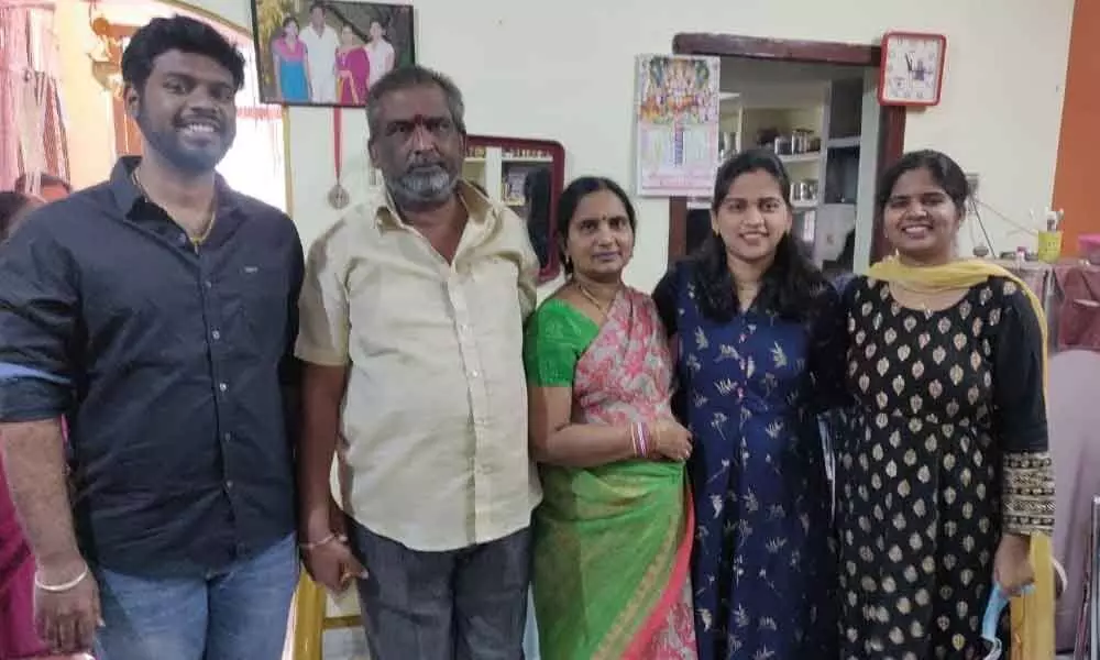 Adepu Varshitha along with her family members     Photo Credit: G.Shyam Kumar
