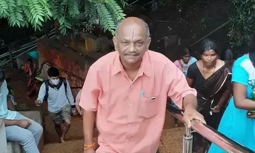 Mahanthi Srinivasa Rao of Srikakulam town is going to Tirumala for 300th time on foot through Srivari Mettu way on Saturday