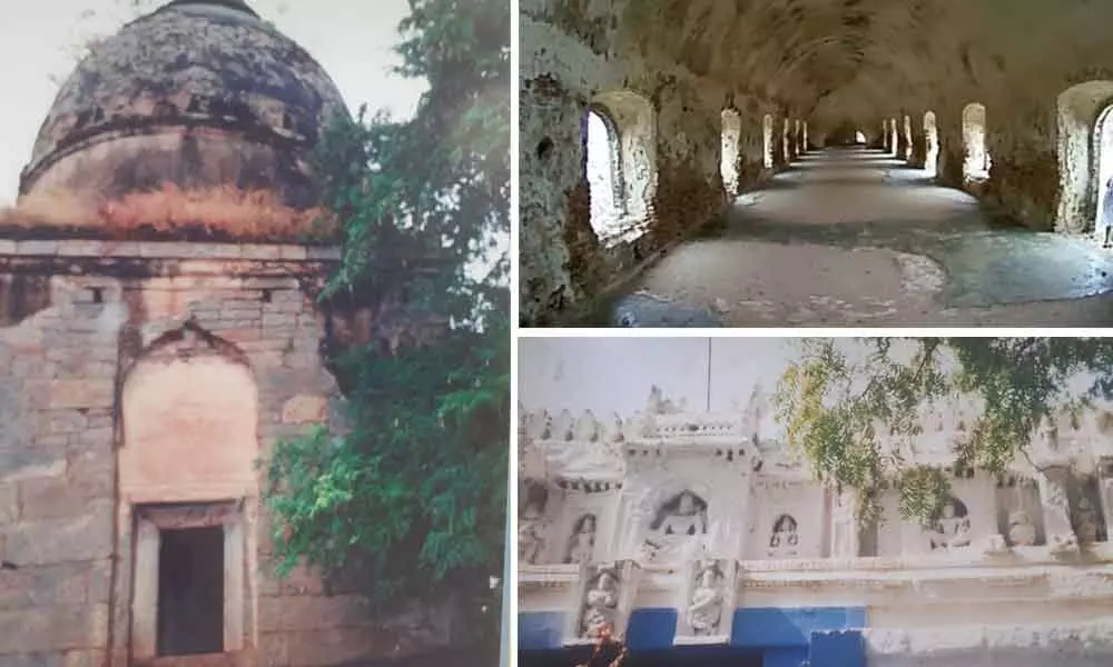 Penukonda fort in dilapidated state; Penukonda fort corridor; Veerabhadra Swamy temple