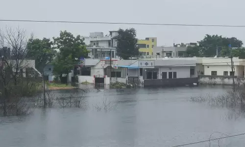 Many houses submerged due to heavy rain in Tattiannaram in Hyderabad 	Photo: Adula Krishna