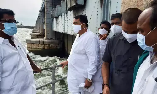 Speaker Srinivas Reddy visits Nizamsagar project in Kamareddy district on Tuesday