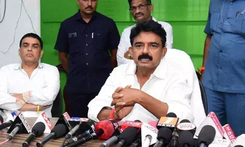 Film producers  Dil Raju, Banni Vasu, Sunil Narang, Vamsi Reddy, Navin and others meet Minister Perni Nani  in Machilipatnam on Wednesday