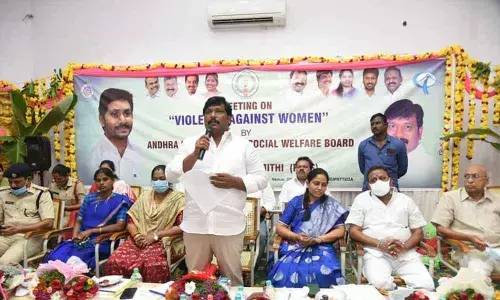AP Social Welfare Board Chairman Puli Sunil Kumar addressing a meeting at CPI office in Tirupati on Wednesday