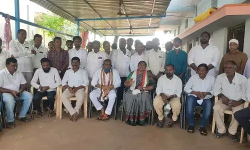 Mulugu MLA Danasari Anasuya aka Seethakka speaking to media persons in Mulugu on Wednesday