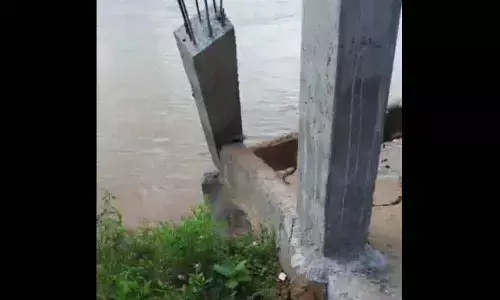 Under construction collapsed and washed away in the floods