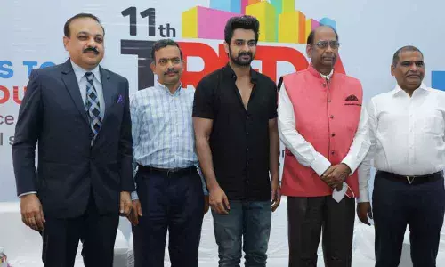 TREDA Secretary General Sunil Chandra Reddy, TREDA Vice President M Vijaya Sai, Telugu film actor Naga Shaurya