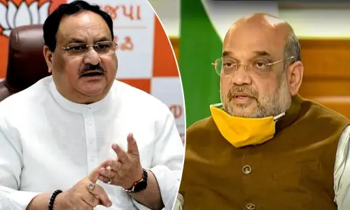 BJP president J.P. Nadda and Union Home Minister Amit Shah