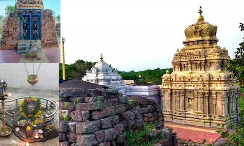 A view of the Sri Someswara Swamy temple at Appikonda in Visakhapatnam