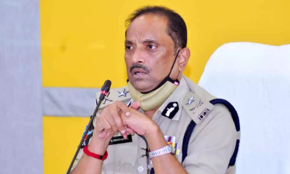 Police Commissioner B Srinivasulu addressing the media in Vijayawada on Monday