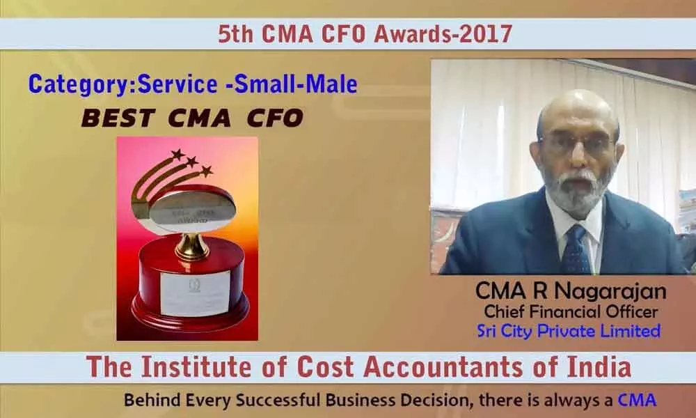 R Nagarajan at the CMA CFO awards presentation