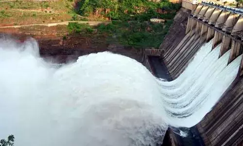 Four crest gates of Nagarjuna Sagar have been lifted on Wednesday
