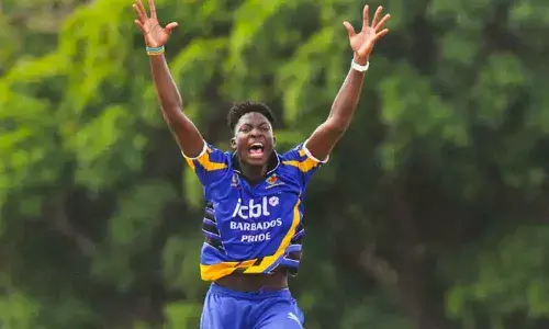 West Indies’ uncapped bowler Dominic Drakes