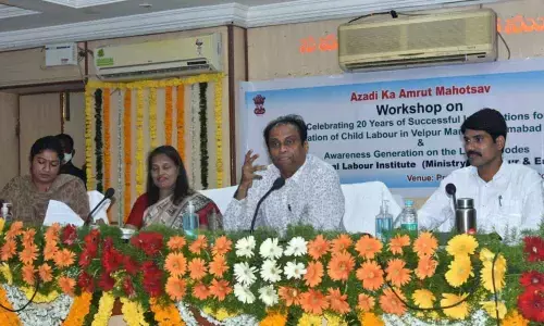 Jal Shakti Ministry’s Additional Secretary G Ashok Kumar speaking at a programme at Pragati Bhavan in Nizamabad on Friday