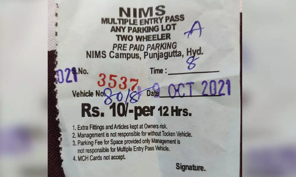NIMS told to cough up Rs 50K for collecting parking fee