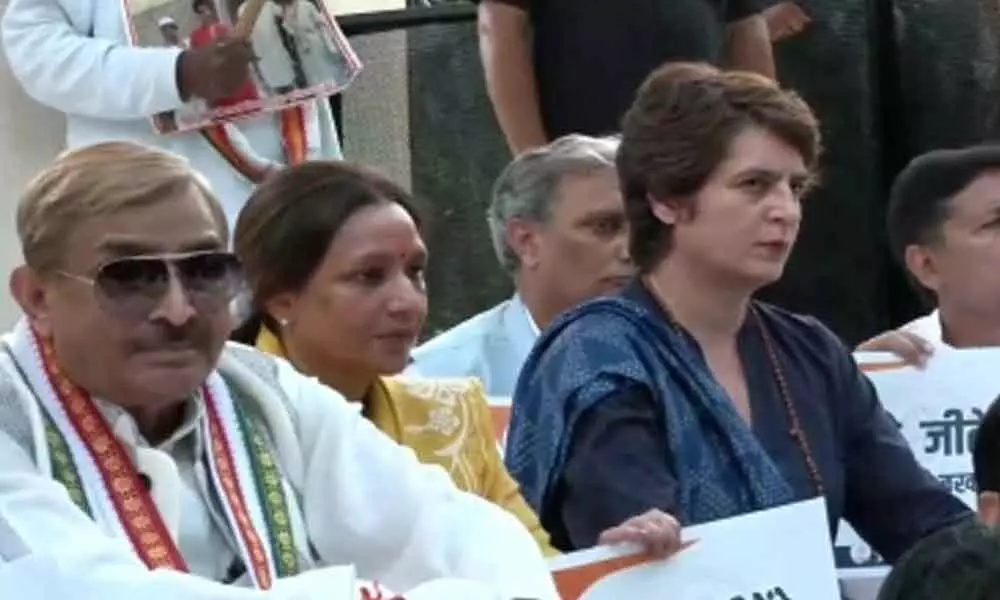 Congress General Secretary Priyanka Gandhi Vadra led a Maun Vrat in Lucknow