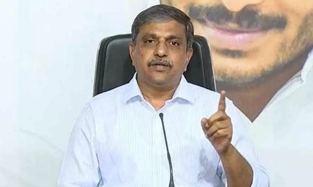 Government Advisor (Public Affairs) Sajjala Ramakrishna Reddy addressing a press conference at YSRCP central office in Tadepalli on Monday