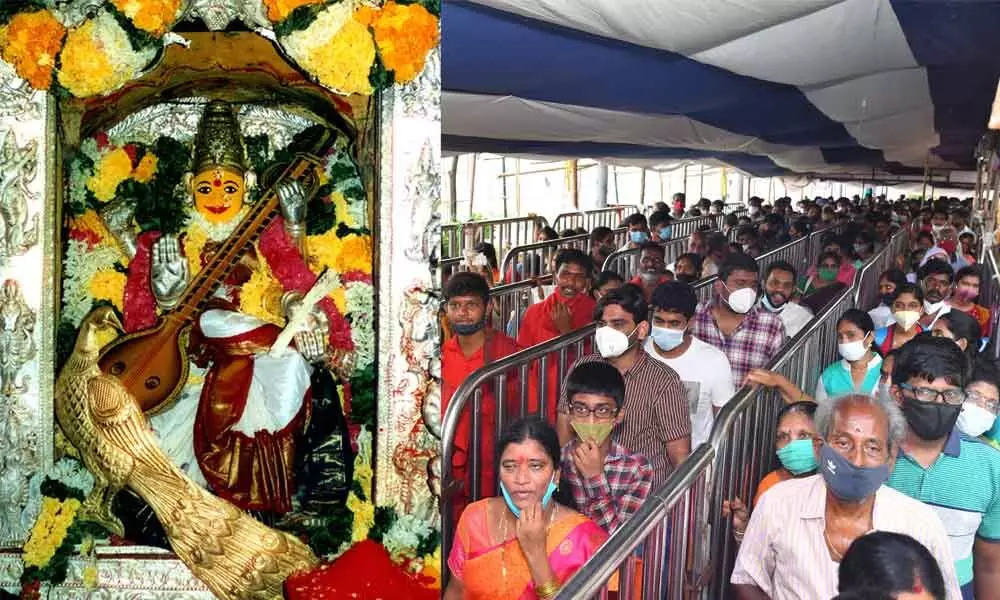 Over 25,000 devotees visit Durga temple on Day 5