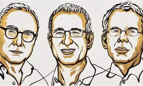 From L-R-- David Card, Joshua D Angrist and Guido W Imbens