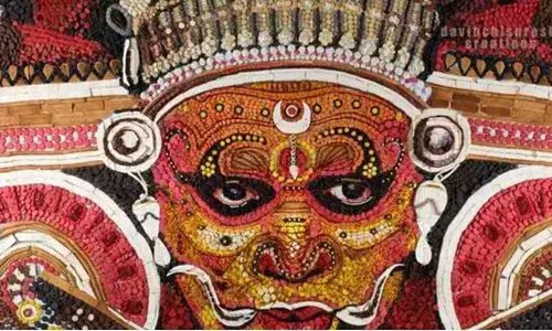 The mascot is built of 25,000 biscuits, sweets, bread, buns, dry fruits and other bakery products