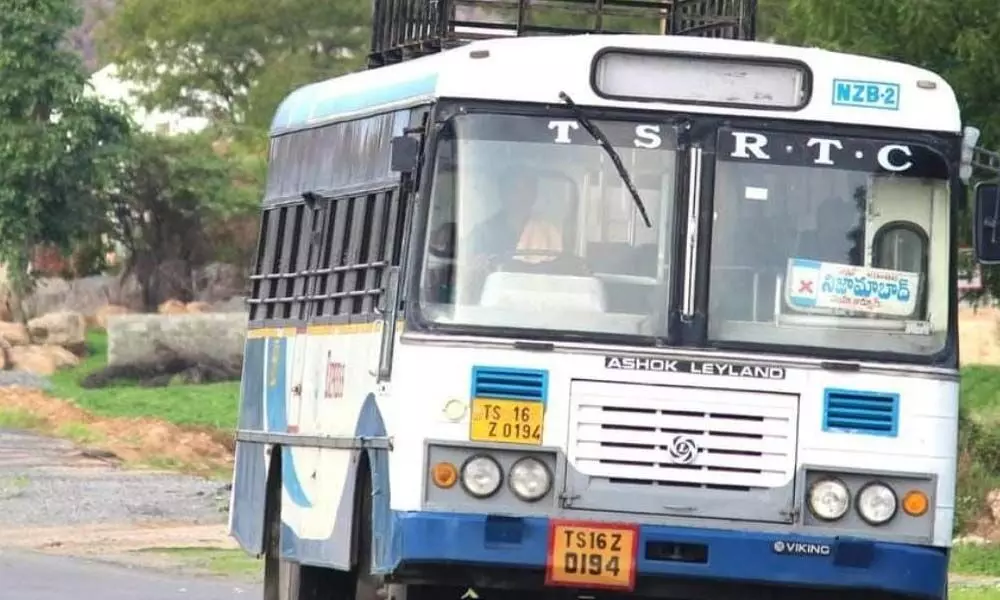 A bus carrying passengers to Nizamabad