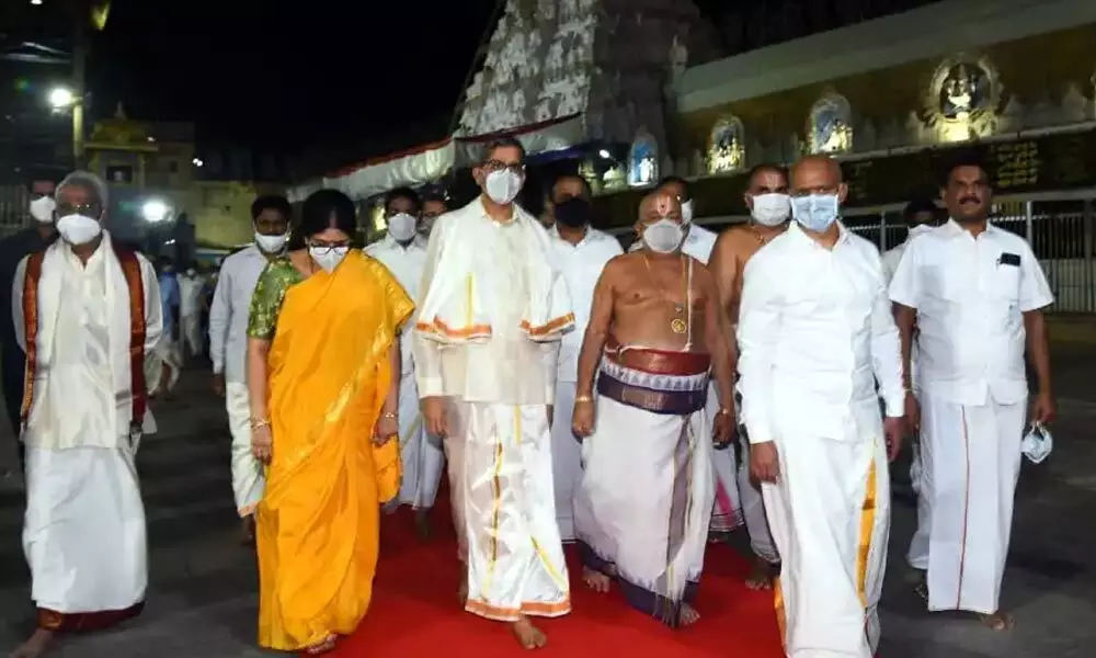CJI NV Ramana visits Padmavati temple in Tirumala