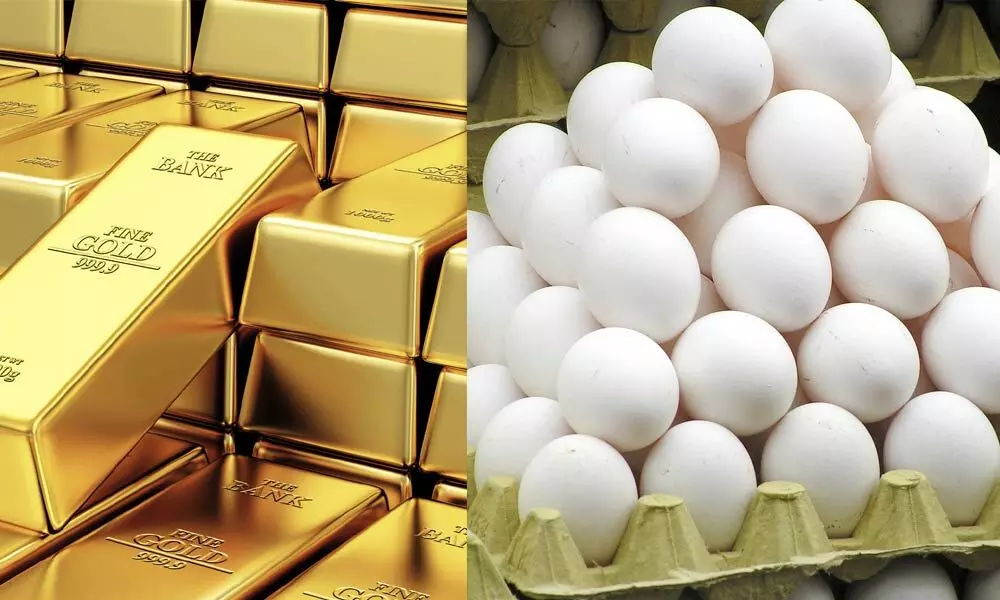 Gold, egg prices rise in Hyderabad