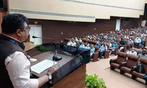 RINL CMD Atul Bhatt addressing the gathering at training programme held in Visakhapatnam on Tuesday