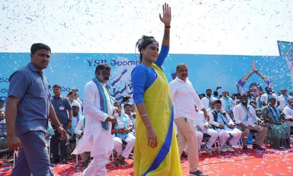 YSR Telangana party chief YS Sharmila on Wednesday launched her padayatra Praja Prasthanam from Chevella