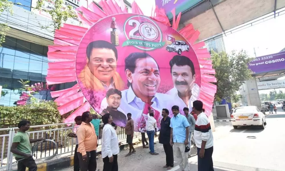 GHMC blinks as TRS banners, cut-outs pop up all over city