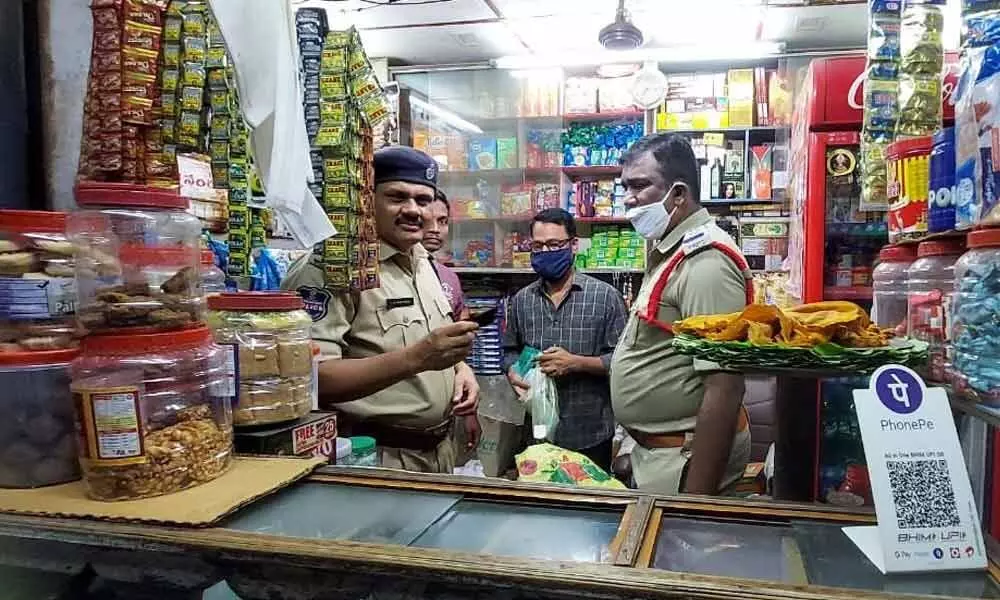Kothagudem district police conducting sudden inspections at pan shops and hotspots of ganja in the district on Sunday