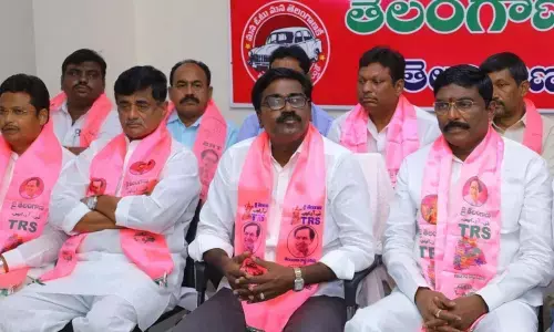 Minister for Transport Puvvada Ajay Kumar speaking to media persons in Khammam on Sunday