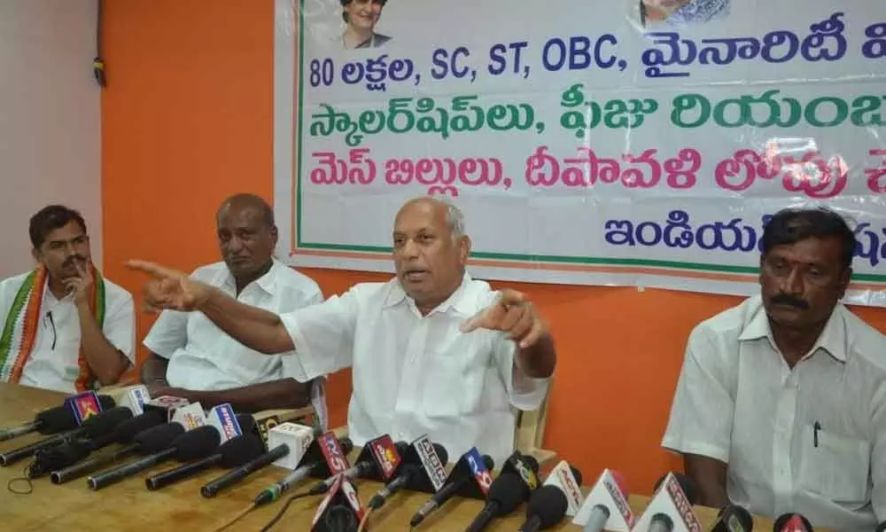 Former Union Minister Dr Chinta Mohan speaking to the media in Chittoor on Monday.