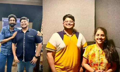 Vijay Bharadwaj Arikarevula with NC Karunya and Sireesha Bhagavatula