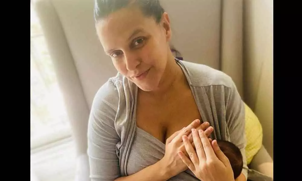 Neha Dhupia shares breastfeeding pic