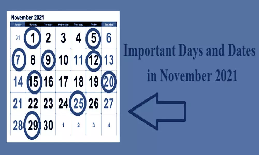 Important Days and Dates in November 2021