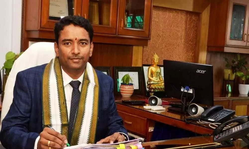 G Lakshmisha assumes charge as the Commissioner of Greater Visakhapatnam Municipal Corporation in Visakhapatnam on Saturday