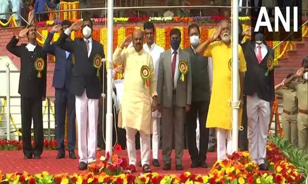 Basavaraj Bommai attends Karnataka formation day celebrations in Bengaluru